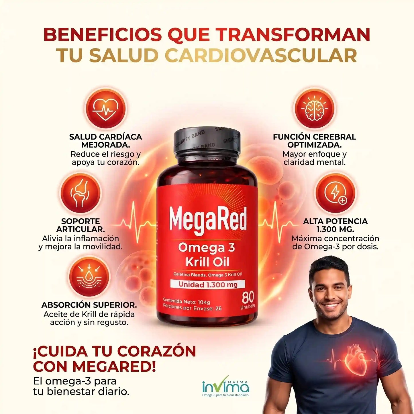 Omega 3 Megared - 80 capsulas